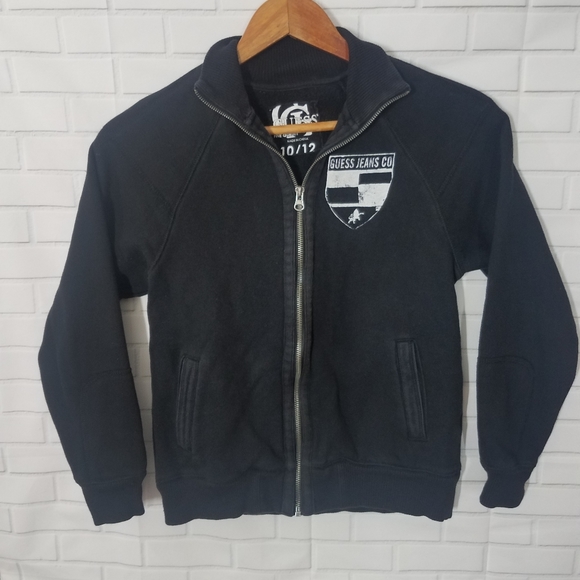 Guess Boys Black Zip Front Sweater - Picture 2 of 8